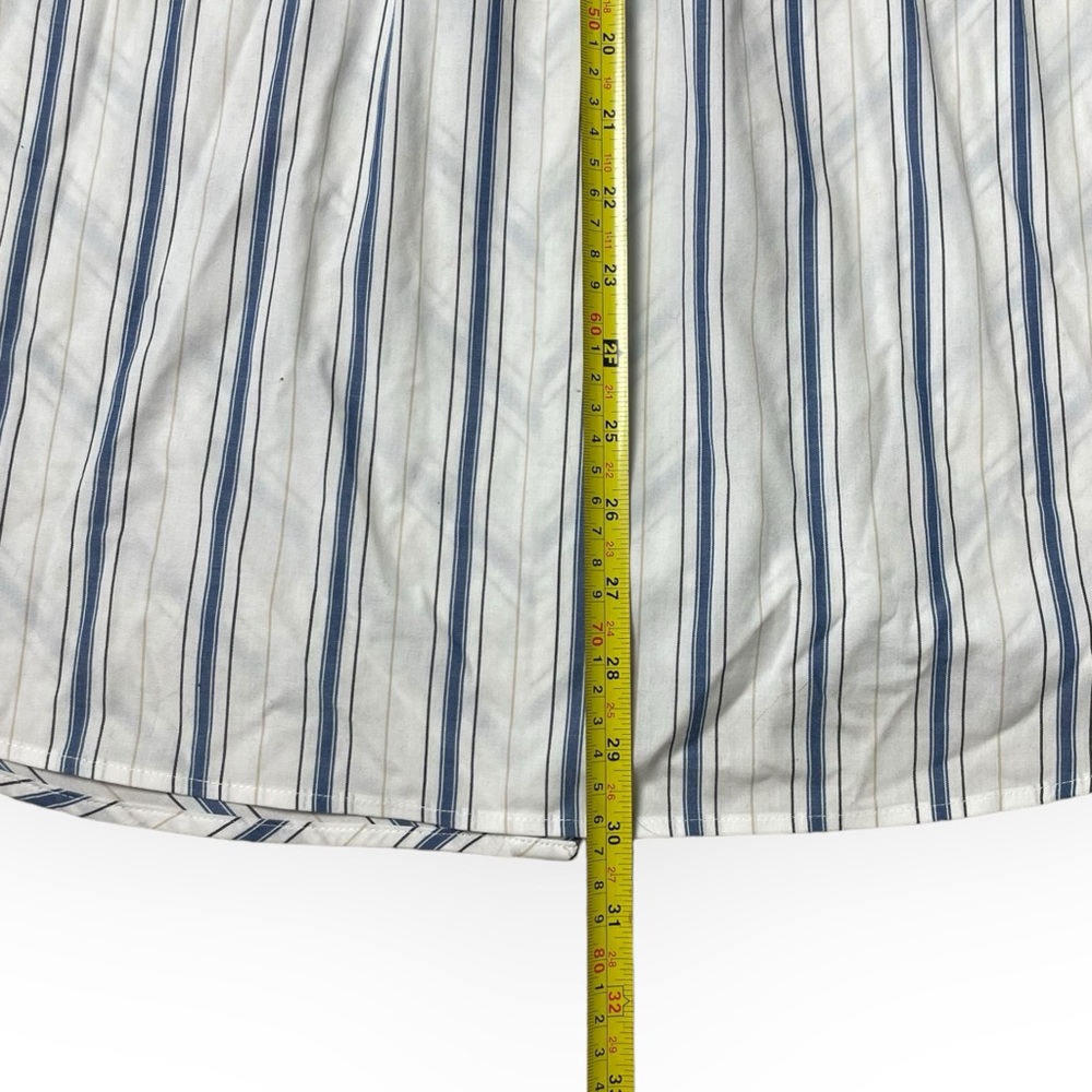 Chico's Blouse No-Iron Stain Shield Blue Stripped Cotton Button Up Top size 1 - Picture 10 of 10